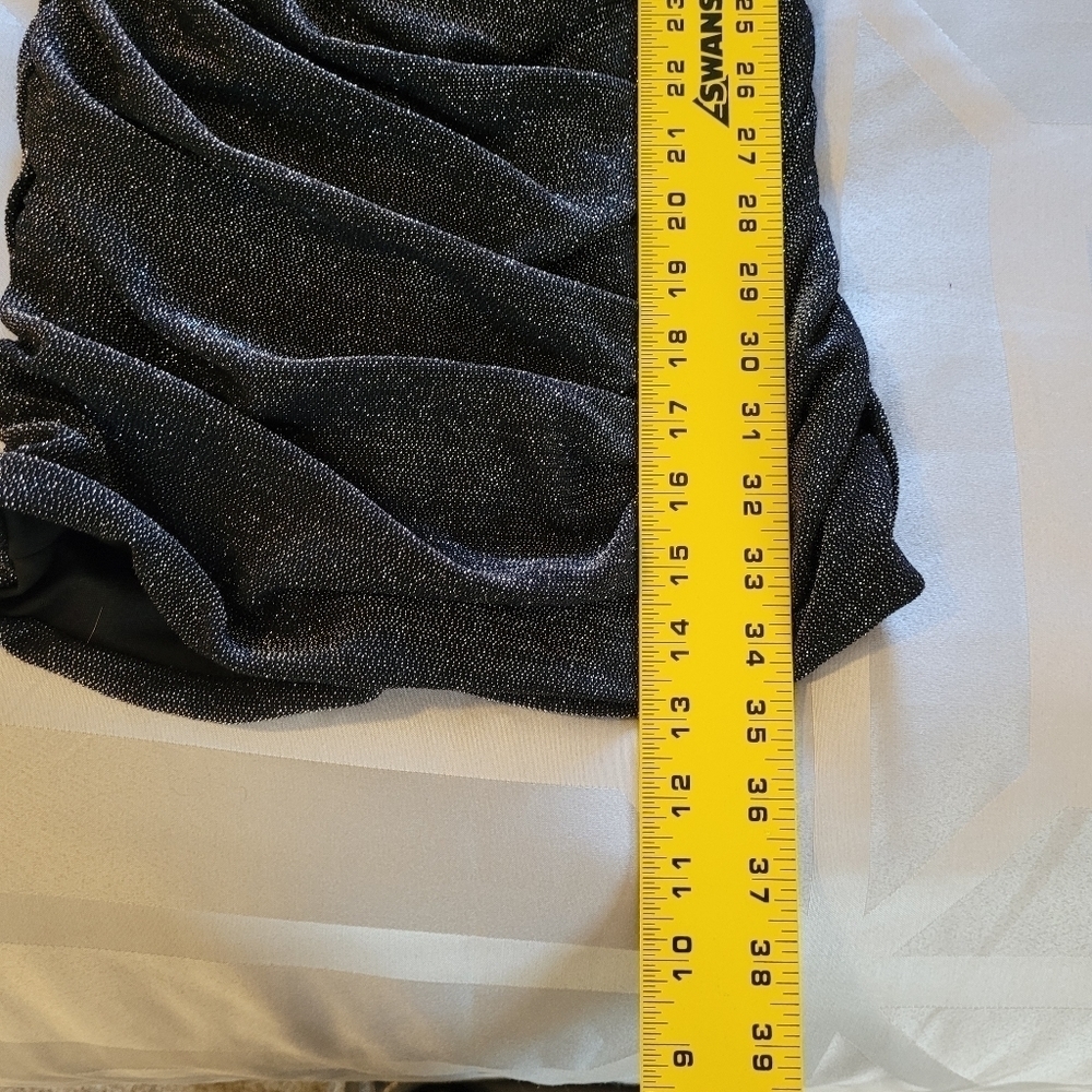 DB Studio Black Metallic Sweetheart Corset Midi Dress Sz 10 - Picture 9 of 15